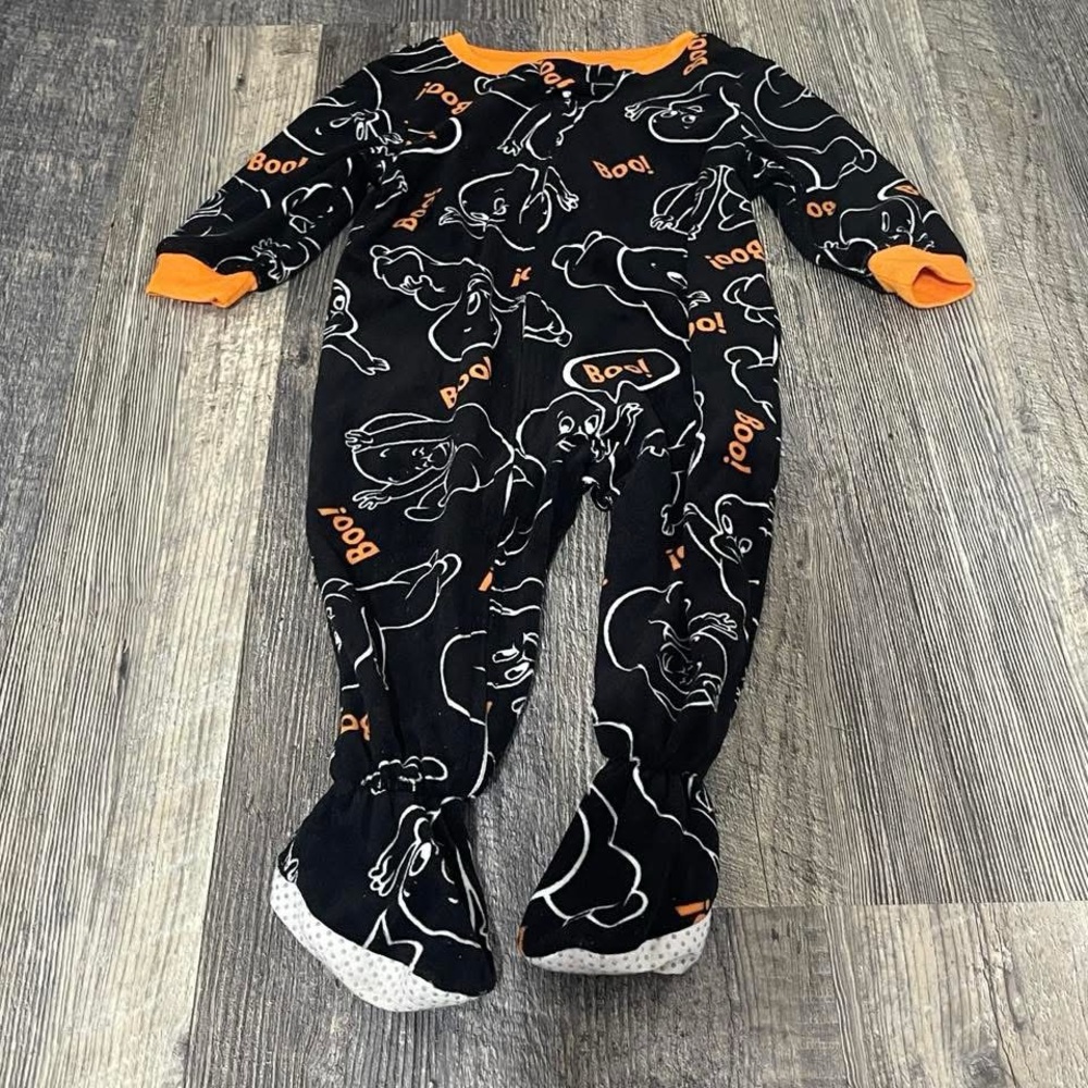 Casper Friendly Ghost Halloween Boo Kids Footie Pajamas Sleeper 12 Months